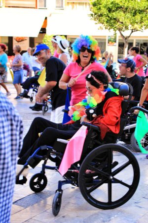 Photo for People participating in activities for the world day of cerebral palsy - Royalty Free Image