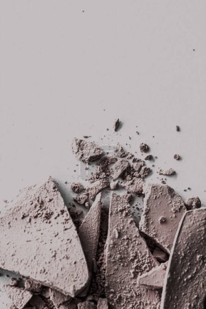Photo for Pale eye shadow powder as makeup palette closeup, crushed cosmetics - Royalty Free Image