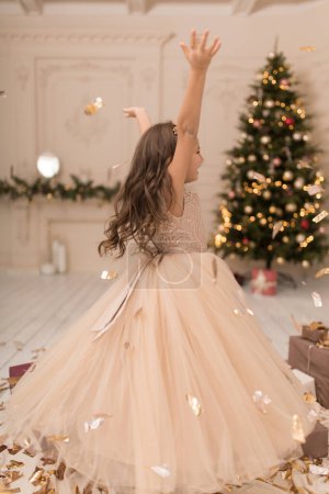 Téléchargez les photos : La petite princesse profite du temps des vacances de Noël - en image libre de droit