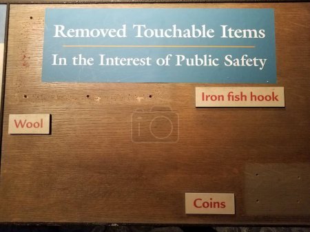 Photo for Removed touchable items for public safety sign - Royalty Free Image