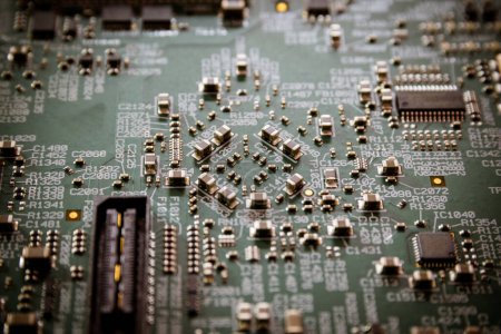 Photo for Close-up shot of electric circuit board for background - Royalty Free Image