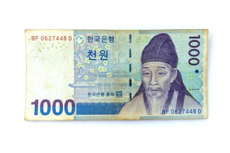 Photo for Korean won the basic monetary unit of North and South Korea. - Royalty Free Image