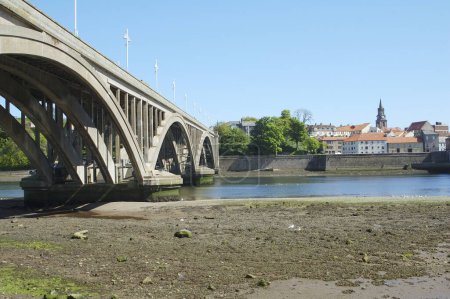 Photo for New road bridge across river Tweed at Berwick-upon-tweed - Royalty Free Image