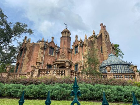 "A view of the exterior of the Haunted Mansion ride in the Magic"