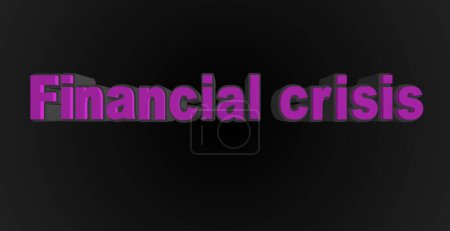 Téléchargez les photos : Texte volumétrique spectaculaire, illustration 3D, "Crise financière" - en image libre de droit