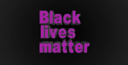 Photo for Spectacular text, 3D illustration, ""Black Lives Matter"". White volumetric letters on a black background. - Royalty Free Image