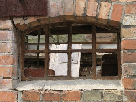 Photo for Rusty window, travel place on background - Royalty Free Image