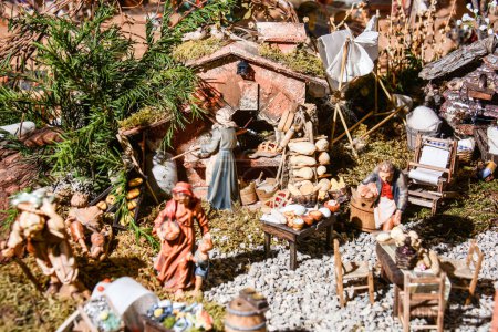 Photo for Christmas nativity scene miniature in museum - Royalty Free Image