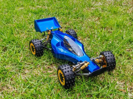 Photo for RC Car Chassis and Parts on nature background - Royalty Free Image