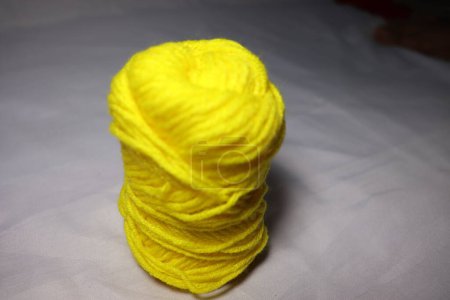 Photo for "yellow colored yarn closeup for sell" - Royalty Free Image