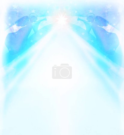 Téléchargez les photos : Carte décorative abstraite avec des anges. beau fond - en image libre de droit
