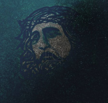 Foto de Retrato de Jesús, ilustración grunge - Imagen libre de derechos