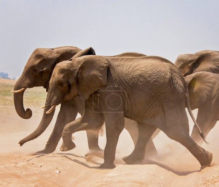 Photo for Elephants at wild nature, daytime view - Royalty Free Image