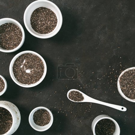 Photo for Chia seed flat lay - Royalty Free Image