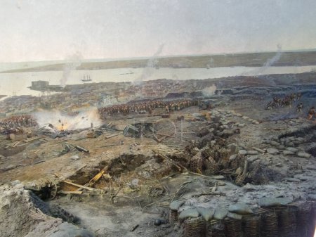 Foto de Reconstrucción de los acontecimientos de la defensa de Sebastopol en la Guerra de Crimea de 1854-55 - Imagen libre de derechos
