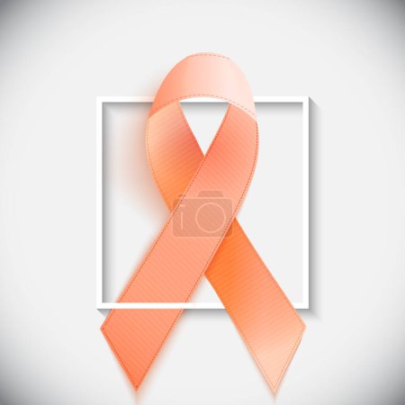 Téléchargez les photos : Ruban orange un symbole de leucémie. Illustration vectorielle - en image libre de droit