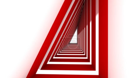 Téléchargez les photos : 3d rendu de forme abstraite triangle en fond de tunnel - en image libre de droit