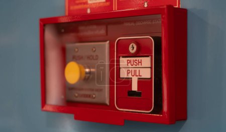 Photo for Fire alarm switch on wall. Emergency alarm - Royalty Free Image