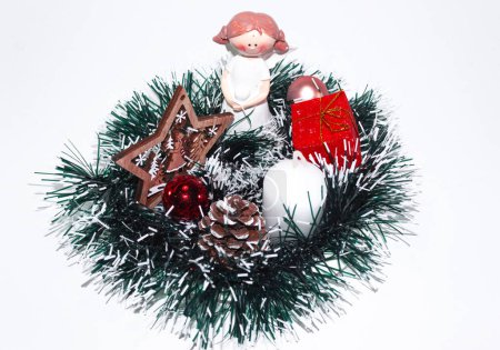 Foto de Decoración de Navidad colorida. Vacaciones de invierno, fondo estacional - Imagen libre de derechos
