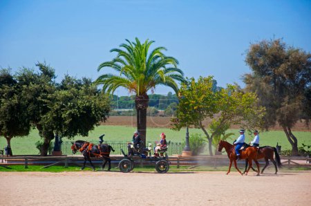Photo for People on the coach and on the horses from fair - Royalty Free Image