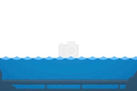 Photo for Scheme of underwater gas pipeline in the sea on the bottom. Transportation of gas. - Royalty Free Image