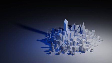 Téléchargez les photos : Concept moderne et propre de ville blanche. rendu 3D numérique. - en image libre de droit