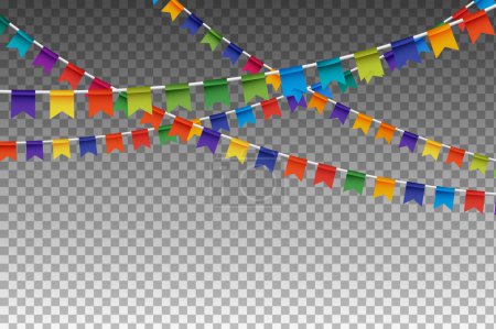Photo for Colorful Isolated Garland With Party Flags. Illustration - Royalty Free Image