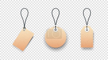 Photo for Realistic Paper Sale Tags. Set Of Sale Labels Isolated On Transparent Background. Design Elements - Royalty Free Image