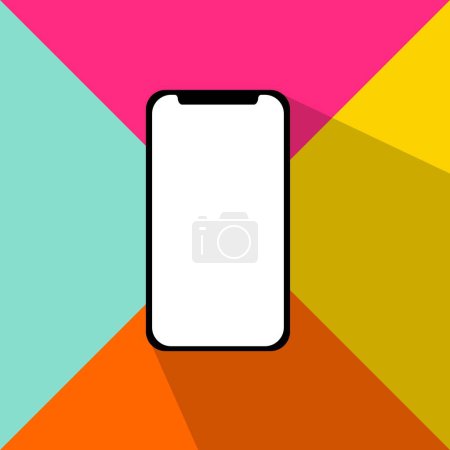 Photo for 3d render of modern smartphone on colorful background - Royalty Free Image