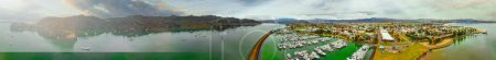 Photo for "Panoramic aerial view of Whitianga and Mercury Bay, New Zealand North Island" - Royalty Free Image