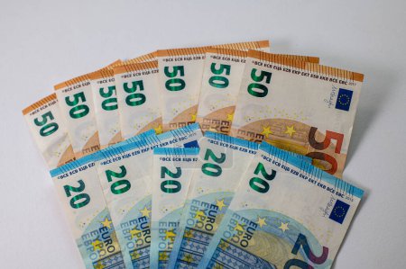 Photo for Fan shaped 50 and 20 euro banknotes - Royalty Free Image
