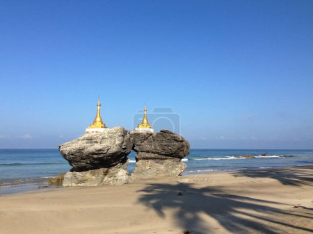 Photo for Kyauk Maumghnama Pagoda at Ngwe Saung Beach, Myanmar - Royalty Free Image