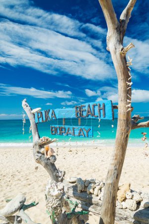 Téléchargez les photos : Puka beach in boracay île de philippines - en image libre de droit