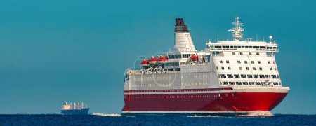 Photo for Red cruise liner background view - Royalty Free Image