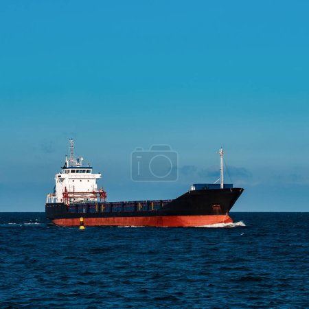 Photo for Black cargo ship background view - Royalty Free Image