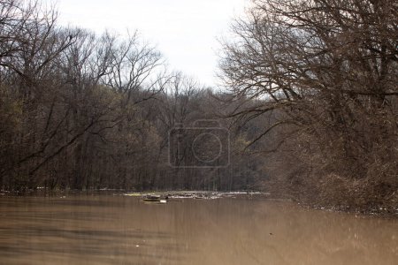 Foto de Encroaching Aguas de inundación vista panorámica - Imagen libre de derechos