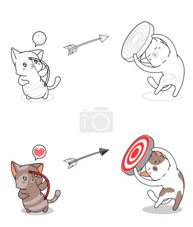 Foto de "Cat is shooting cartoon easily coloring page" - Imagen libre de derechos