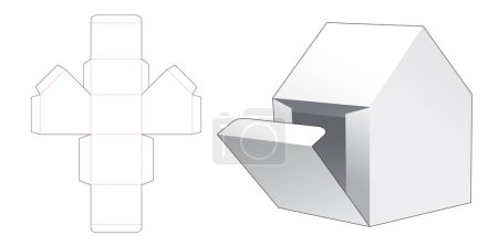 Photo for "Home shaped gift box with side opening point die cut template" - Royalty Free Image