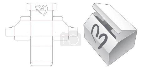 Foto de "Angle packaging with heart shaped window die cut template" - Imagen libre de derechos