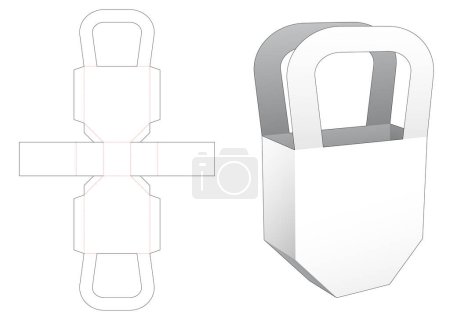 Téléchargez les photos : "Handle hexagonal purse die cut template" - en image libre de droit