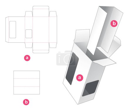 Téléchargez les photos : "Rectangular box which has 2 window and insert die cut template" - en image libre de droit