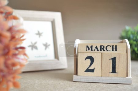 Foto de Calendario de madera con mes de marzo, concepto de planificación - Imagen libre de derechos