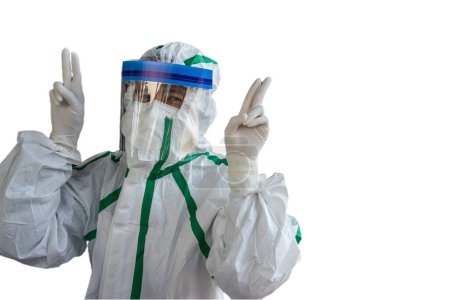 Foto de Trabajadores sanitarios que usan paquetes PPE - Imagen libre de derechos