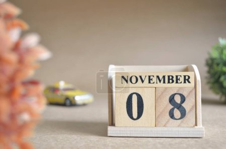Photo for Wooden calendar with November month, planning concept - Royalty Free Image