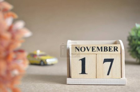 Foto de Calendario de madera con mes de noviembre, concepto de planificación - Imagen libre de derechos