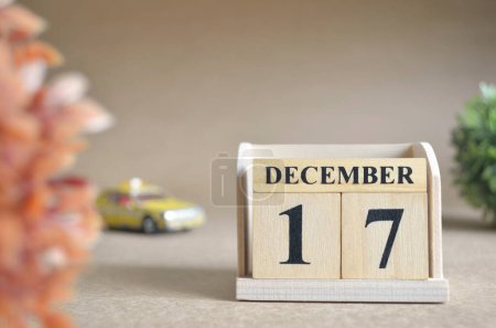 Foto de Calendario de madera con mes de diciembre, concepto de planificación - Imagen libre de derechos
