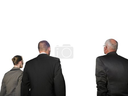 Téléchargez les photos : Photo isolée de la vue arrière de trois hommes d'affaires - en image libre de droit