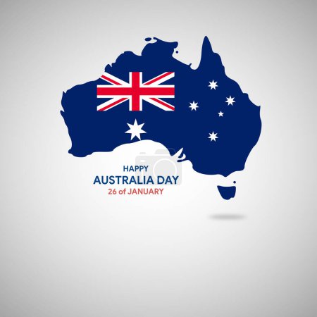 Photo for Happy australia day card with map - Royalty Free Image