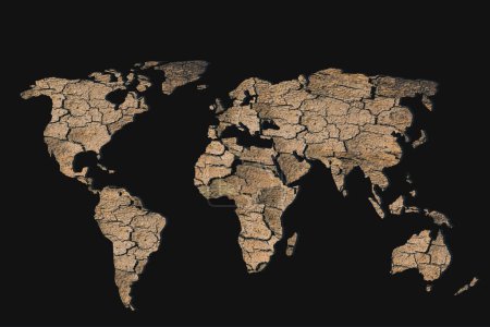 Téléchargez les photos : "Carte du monde approximativement esquissée avec remplissage en bois
" - en image libre de droit