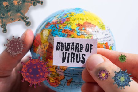 Foto de "COVID-19 póster concepto de prevención y cuarentena del coronavirus
 " - Imagen libre de derechos